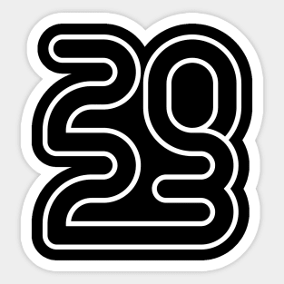 2023 white outline Sticker